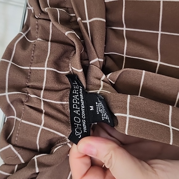 Brown Checkered Work Pants Size M - Picture 3 of 4